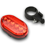 Фонарь велосипедный задний, водонепроницаемый, 5 диодов, 7 режимов, 2ААА   9865934