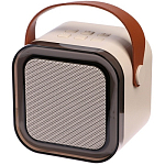 Портативная колонка K12 бежевая с 2 микрофонами