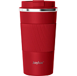 Термокружка JOYLUX EVERY DAY, SUS304, силиконовый рукав, красный матовый