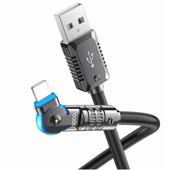 Кабель USB <--> Lightning  1.2м HOCO U118 Triumph, чёрный