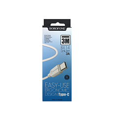 Кабель USB <--> Type-C  3.0м BOROFONE BX14 чёрный