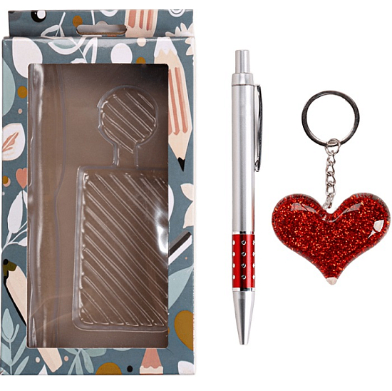 Набор подарочный 2в1 (ручка, брелок сердечко) 2426317