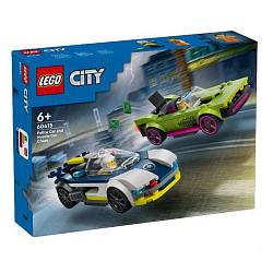 Конструктор LEGO City 60415 Погоня полицейской машины за гоночным автомобилем