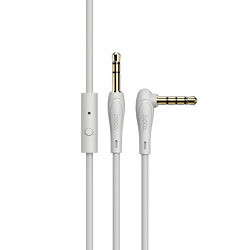 Кабель Jack 3.5 <--> Jack 3.5  1.0м HOCO UPA15 серый, микрофон, кнопка ответа