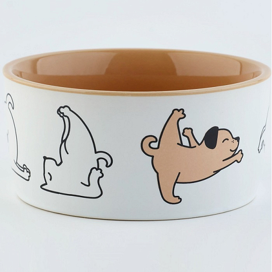 Миска керамическая «Фитнес песики», 200 мл, для собак