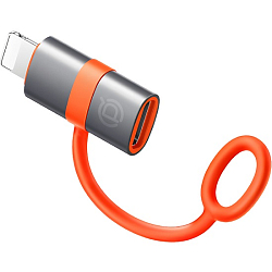 Переходник Type-C >--> Lightning PERO AD18, серый