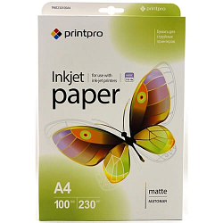 Фотобумага PRINTPRO PME230100A4 matte 230g/m, A4, 100 листов