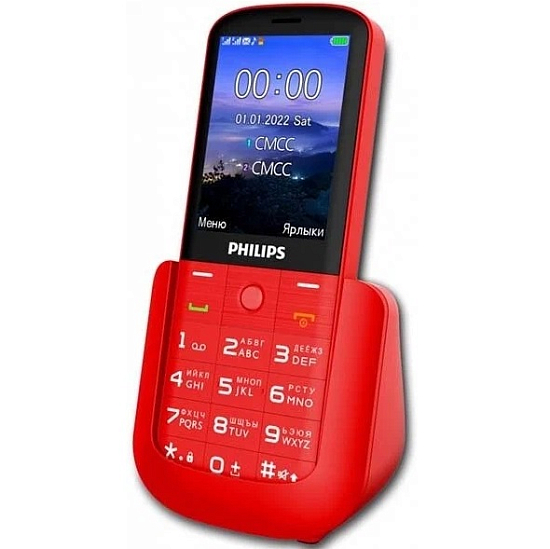 Телефон Philips E227 Xenium красный (Уценка)