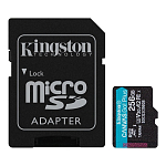 Micro SD 256Gb Kingston Class 10 Canvas Go Plus UHS-I U3 V30 A2 (170/70 Mb/s) + адаптер SD