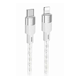 Кабель Lightning <--> Type-C  1.0м HOCO X99 Crystal, серый, PD 20Вт