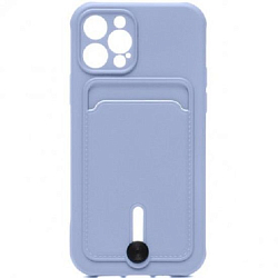Задняя накладка ZIBELINO Card Holder для iPhone 12 Pro (сиреневый) с выталкивателем карты