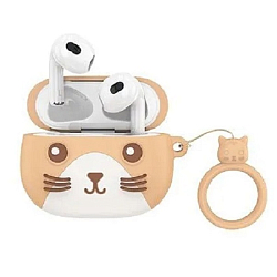 Наушники HOCO EW46 в чехле "Кот" бежевый