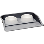 Миски с лотком "Феликс" 0,3 л, 41 x 30 x 6 см, серый лоток, белые миски 6342416