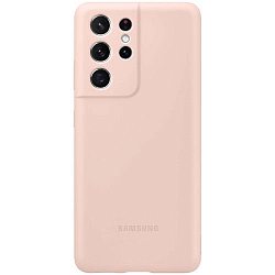 Задняя накладка SILICONE COVER для Samsung Galaxy S21 Ultra розовый