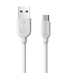 Кабель USB <--> microUSB  2.0м BOROFONE BX14 белый