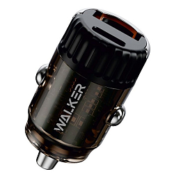 Авто ЗУ 1USB/1Type-C WALKER  WCR-62, черное, 3А, 36Вт