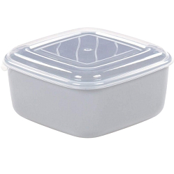 Контейнер Dolcezza №36 квадратная с крышкой, 0,9л (дымчатый, крышка прозрачная)