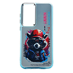 Задняя накладка PC092 для Samsung Galaxy S23FE (енот) (transparent)