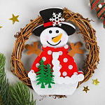 Создай ёлочное украшение «Венок - снеговик с ёлочками»