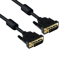 Кабель DVI <-->DVI  5.0м EXEGATE EX191096RUS, 2 фильтра, позолоченные контакты