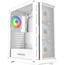 Корпус Powercase Ultimate White, Tempered Glass, ARGB fans, HUB, белый, ATX