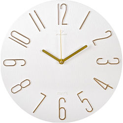 Часы настенные, интерьерные, бесшумные, d-30 см, белые 9902061