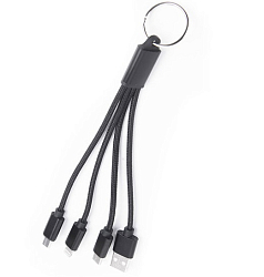 Кабель USB <--> Type-C/microUSB/Lightning  0.2м АТОМ черный