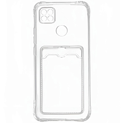 Задняя накладка ZIBELINO Silicone Card Holder Case для Xiaomi Redmi 10A/9C (прозрачный) защита камеры
