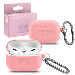 Силиконовый кейс для AirPods Pro Hang Silicon Сase с карабином   HF pink