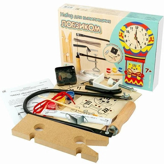 Набор для выпиливания лобзиком "Часы. Воздушный шар"