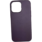 Задняя накладка LEATHER CASE MAGSAFE для iPhone 15 PRO MAX (С АНИМАЦИЕЙ) бордовый