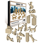 Картонный 3D конструктор QBRIX Город котиков