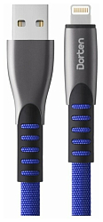 Кабель USB <--> Lightning  1.0м DORTEN Flat Series голубой (DN312902)