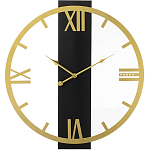 Часы настенные РУБИН "Классика" из металла, d=50 см, открытая стрелка, золото+дерево (5008-001)