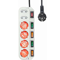Сетевой фильтр  1.6м MOST ARG, 6 розеток, белый (пакет ПЭ)