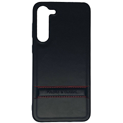 Задняя накладка PULOKA для Samsung Galaxy S23 Plus черный (кожа)