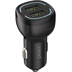Aвто ЗУ 2USB 2.4A PERO AC04 AUTOMAX microUSB черное