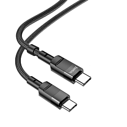Кабель Type-C <--> Type-C  1.2м HOCO U106 Moulder, черный, 5А