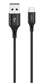 Кабель USB <--> Type-C  1.2м MAVERICK Textile & Metall, C4, черный