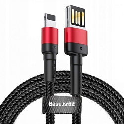 Кабель USB <--> Lightning  1.0м BASEUS Cafule чёрный, красная вставка