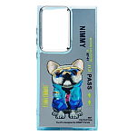 Задняя накладка PC092 для Samsung Galaxy S23 Ultra (собака) (transparent)