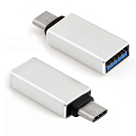 Переходник USB 3.0 <--> Type-C АТОМ серебряный