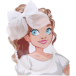 Набор "Выбражулька" 2 предмета: резинка, бусы, школьница, цвет белый   9912259