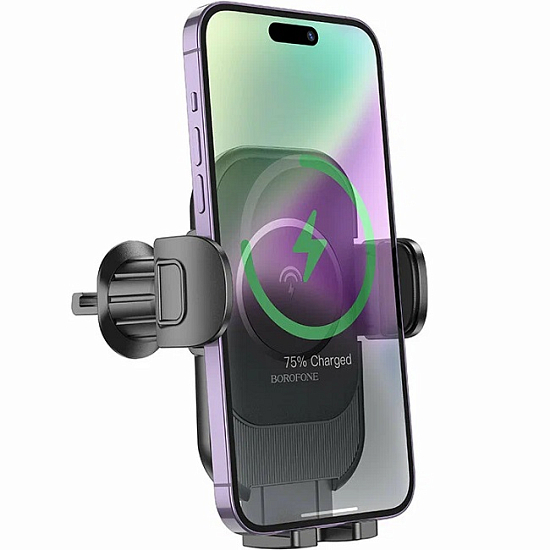 Автомобильный держатель BOROFONE BH204 Blue Charm, 15W, чёрный