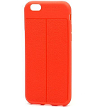 Задняя накладка AUTO FOCUS для iPhone 6/6S красный, имитация кожи