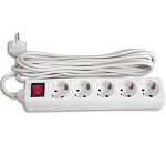 Сетевой фильтр 10.0м BURO 500SH-10-W, 5 розеток, белый (коробка)