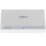 Коммутатор DAHUA DH-PFS3008-8ET-L, 8xRJ45 100Mb, коммутация 1.6 Гбит/с, MAC-таблица 2K, пластик
