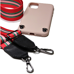 Задняя накладка ALL А9 для iPhone 11 светло-розовый на ремешке