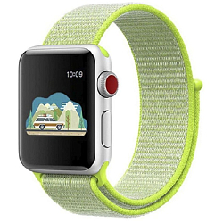 Нейлоновый ремешок на Apple Watch 38/40/41mm салатовый