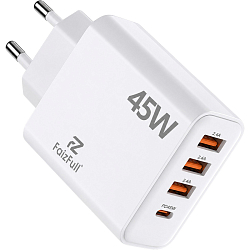 Сетевое ЗУ 3USB/1Type-C FaizFULL FC108 белый, 45W